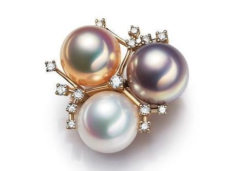 阮仕珍珠盛放系列三色淡水珍珠胸针