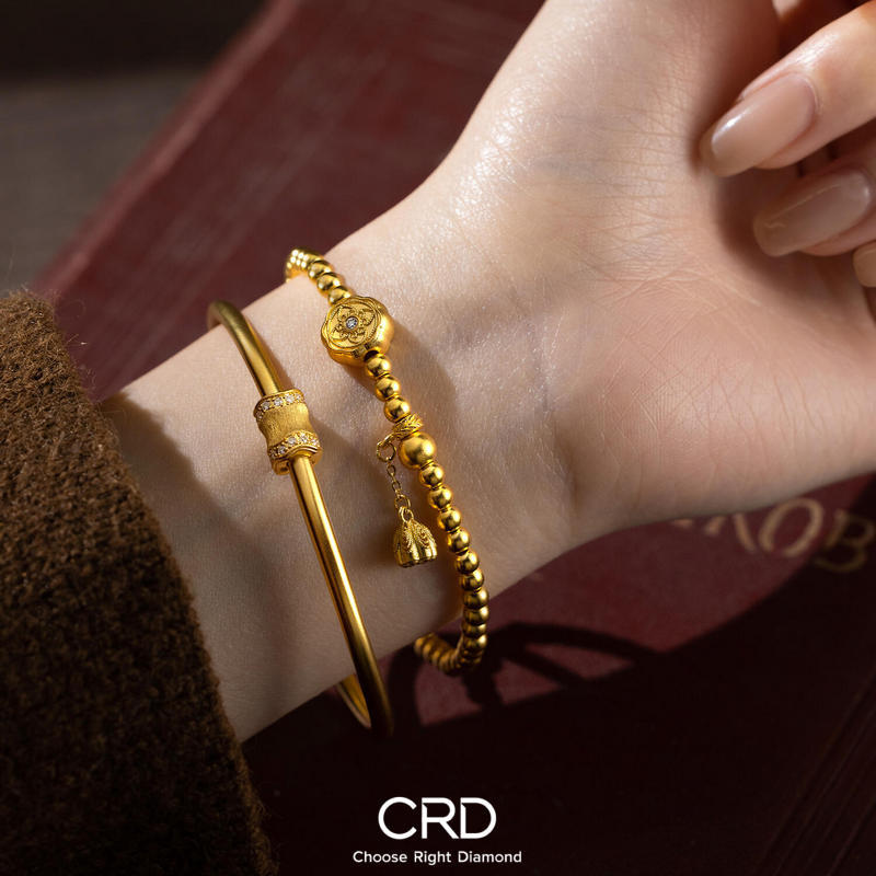 CRD黄金手链|新中式黄金手链手镯叠戴，老钱风富贵闪耀暖冬