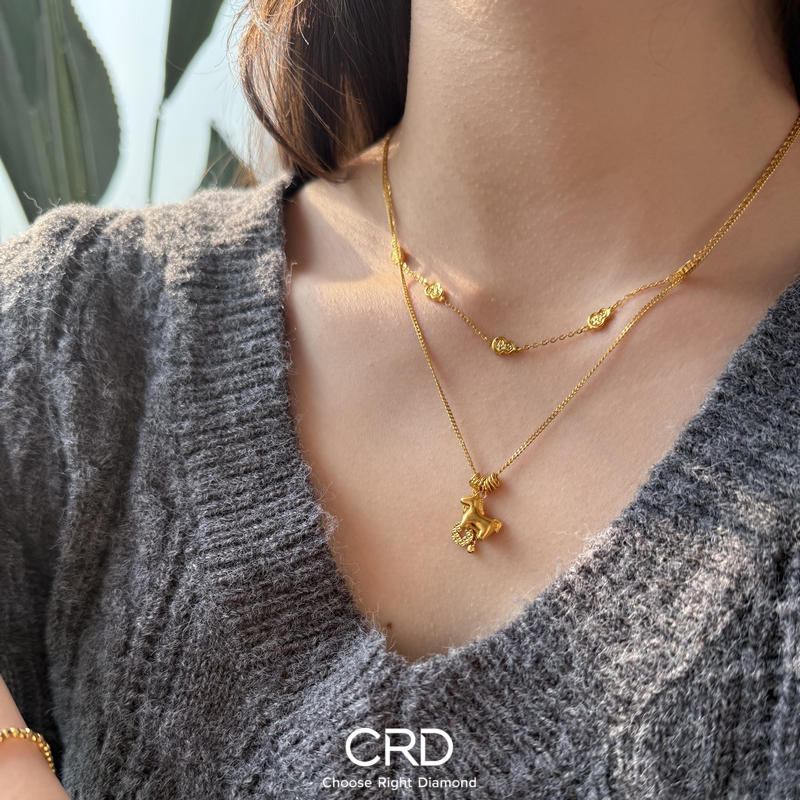 CRD小金马|陈鑫海同款黄金小马链坠，本命年吸金神器，灵动福运戴出来