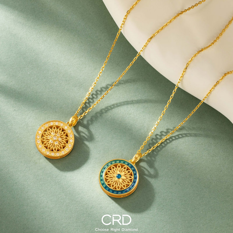 CRD金镶钻|CRD彩虹系列一抹虹彩藏幸运，双面华光映永恒