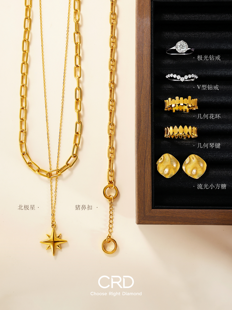 CRD万象流光叠戴|有金有钻·女士的旺己，微光闪烁流露出来