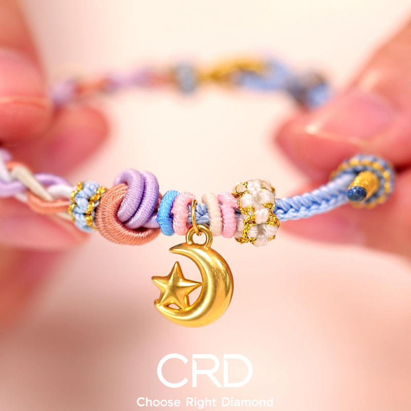 CRD黄金手串|日月星辰双晶纳福，细节之处见真章