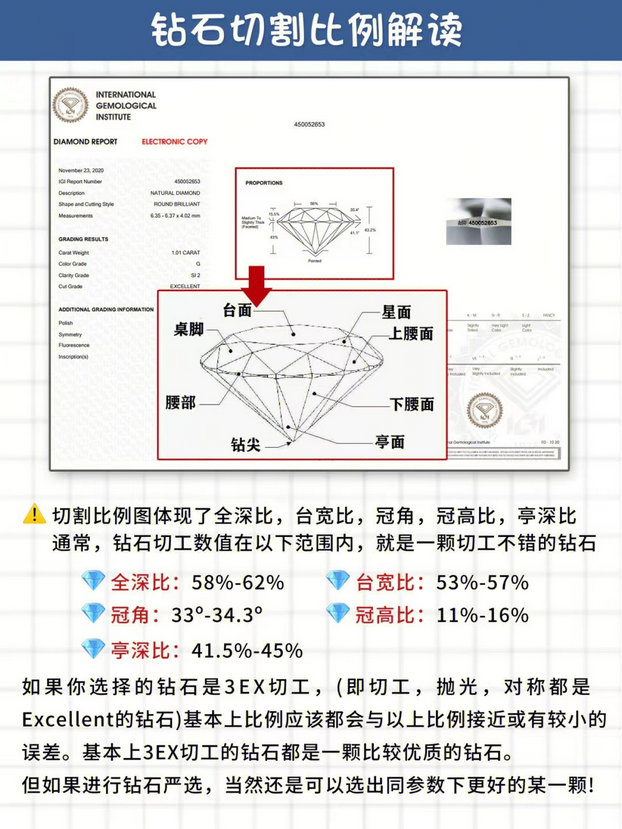 IGI证书中文解释图