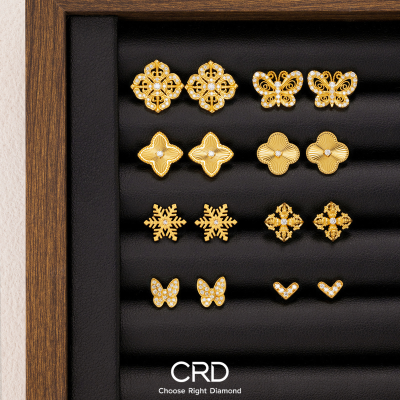 黄金耳钉 CRD黄金耳钉