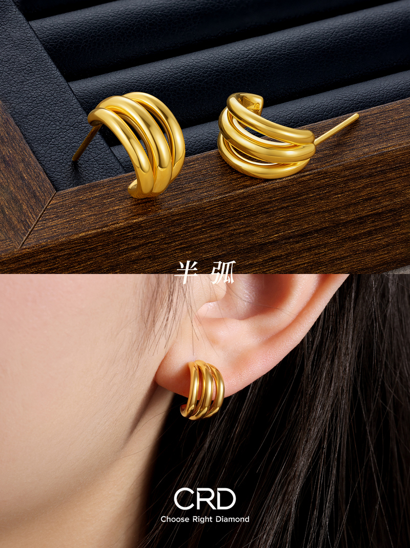 CRD黄金耳钉